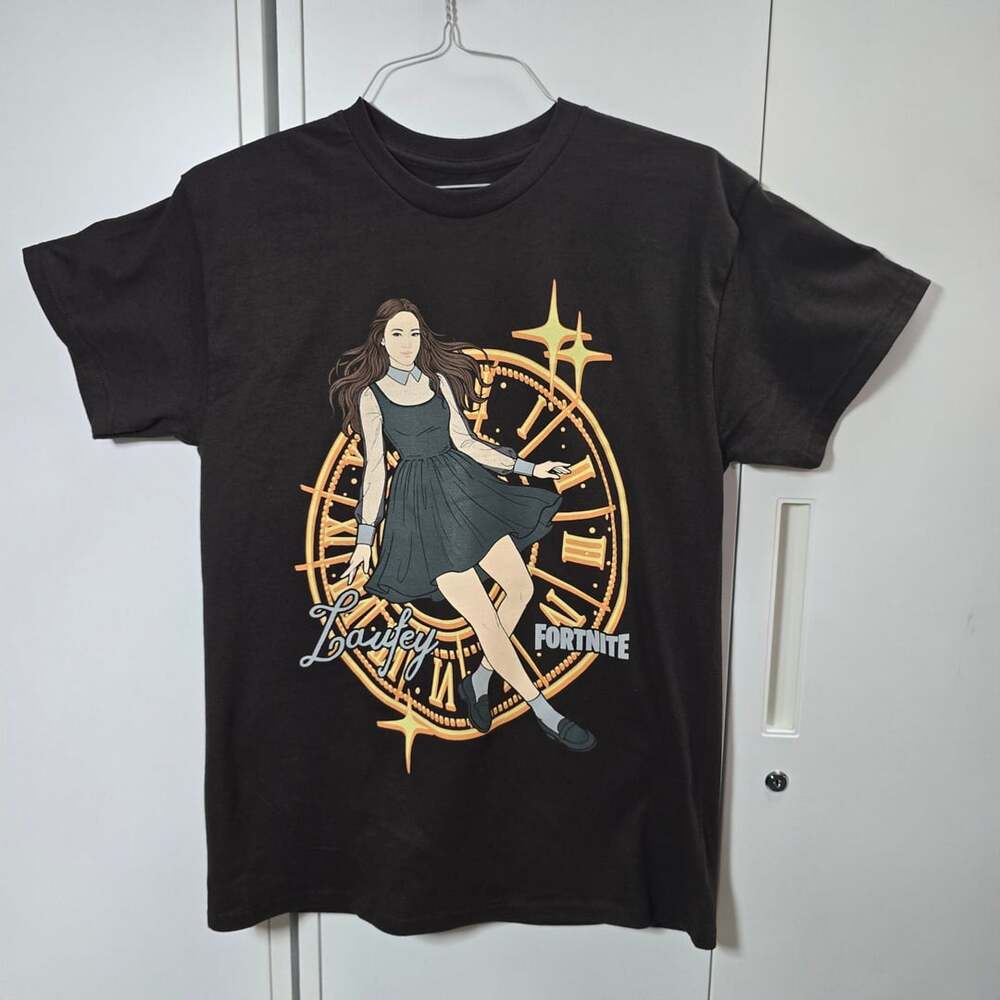 Laufey X Fortnite Clock Graphic T-Shirt Brown